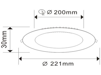 Echipamente de constructii Unused 80 xLED Panel Recessed 18W - LED SMD - Round - 6500K (daylight).- 1440 Lumens - AC220-240V - IP20 - Life: 30,000 hours - Driver included - Dimensions: 220mm x 20mm - Mounting diameter: 200mm -: Foto 3