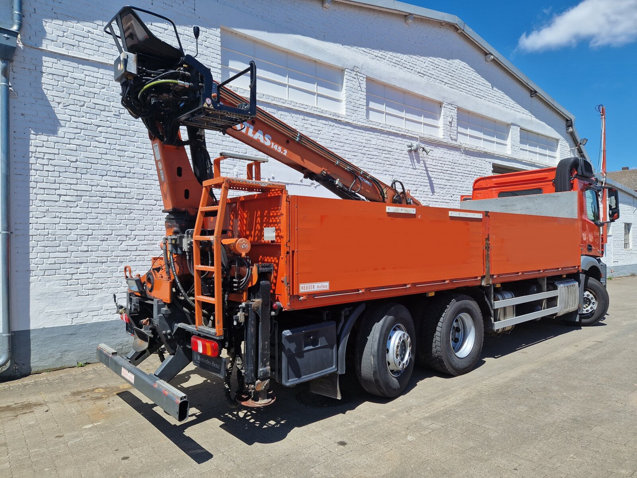 Camion cu macara, Camion platformă Mercedes-Benz Arocs 2545 L/6x2/4 Arocs 2545 L/6x2/4, Atlas Kran, 145.2-A19 VB, 9,4m-1.51 to, Lenkachse, entlastbar, Retarder, Klima,: Foto 7