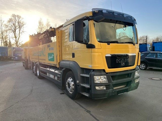 Camion platformă, Camion cu macara MAN TGS 26.400 Baustoff LKW mit Ladekran Atlas 210.2: Foto 14