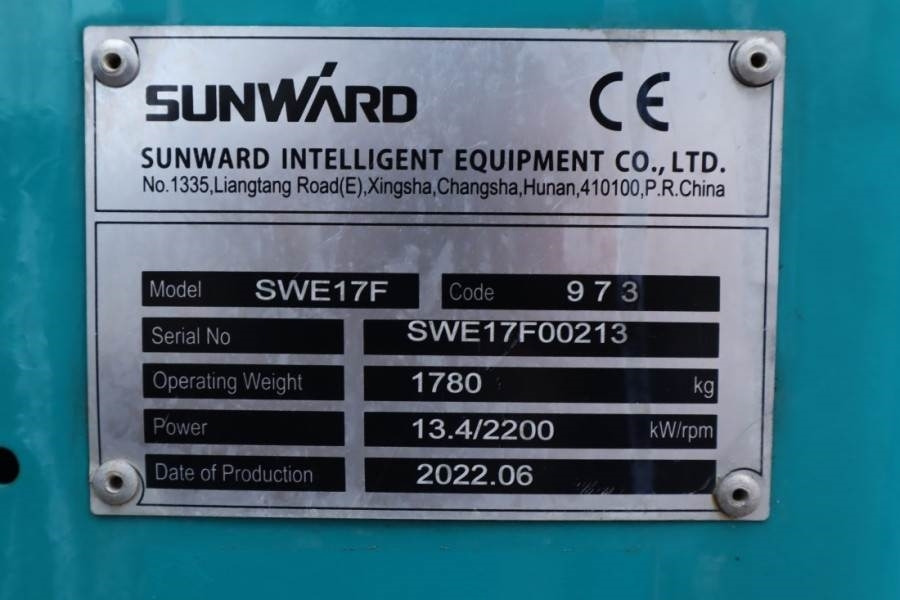 Mini excavator Sunward SWE17F CE certification, Diesel, Extendable Underc: Foto 6