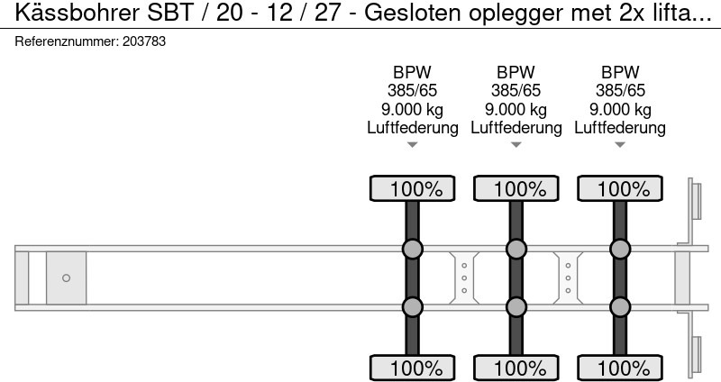 Semiremorcă furgon nou Kässbohrer SBT / 20 - 12 / 27 - Gesloten oplegger met 2x liftassen: Foto 20