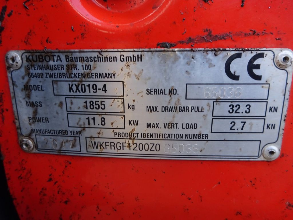 Mini excavator Kubota Minibagger KX019-4: Foto 12