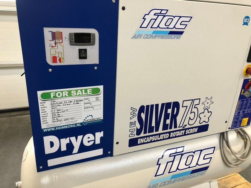 Compresor de aer nou Fiac New Silver D 7.5 / 300 Silent 5.5 kW 720 L / min 10 bar Elektrische Schroefcompressor met ketel en droger: Foto 7